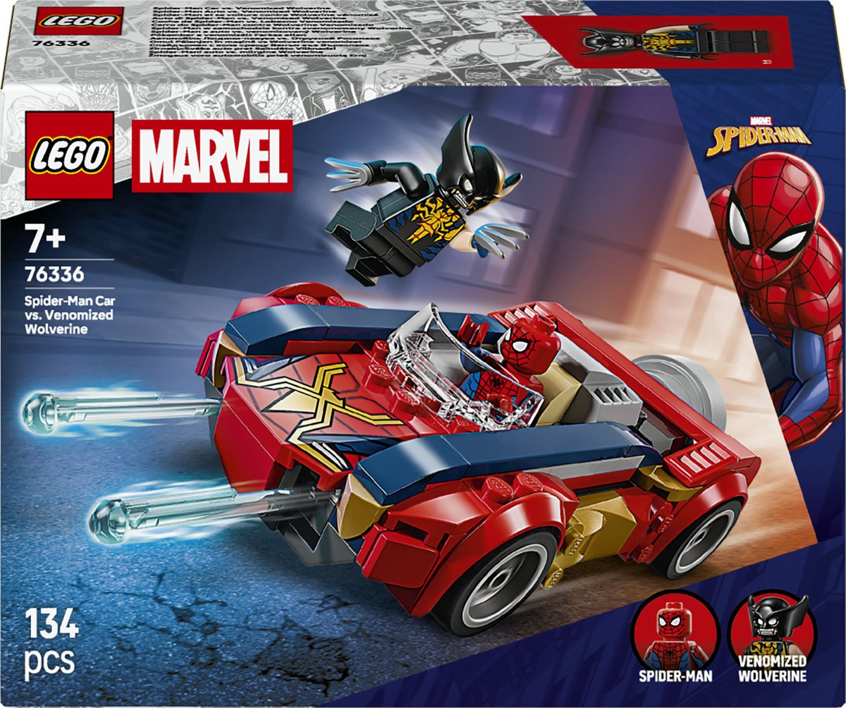 Lego super heroes 76336 marvel spider-man auto vs. venomized wolverine