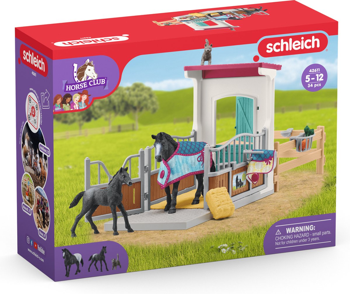Schleich horse club paardenbox met merrie en veulen - 42611