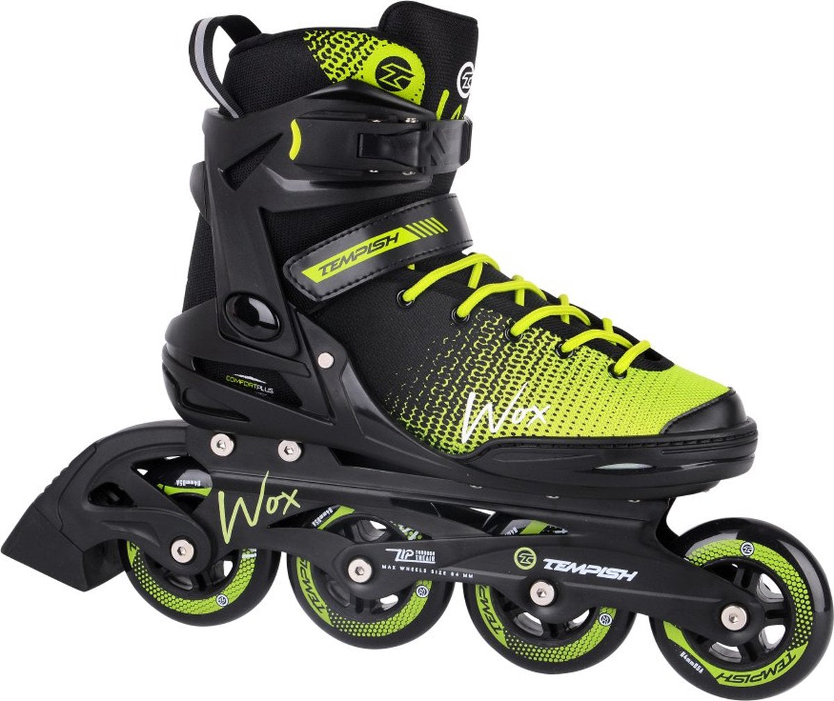 Tempish wox 84 skeelers volwassenen – 4x84mm wielen – fitness inline skates – zwart groen – maat 43