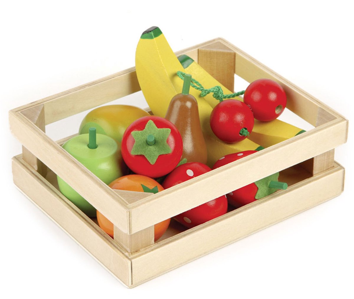 Tidlo houten fruit in kistje