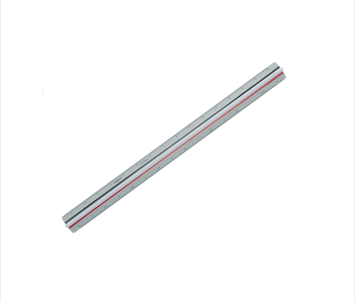 Kangaro schaalstok architect - 30 cm - aluminium - schaalverdeling 1:20 25 50 75 100 125 - k-760330