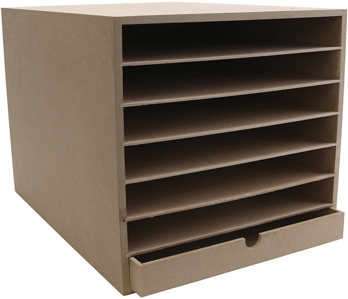 Creativ company papier opslag unit a3 - opbergkast voor papier - paper storage - document organizer - mdf - met planken lade - h: 32 cm, d: 45 cm - 1 stuk