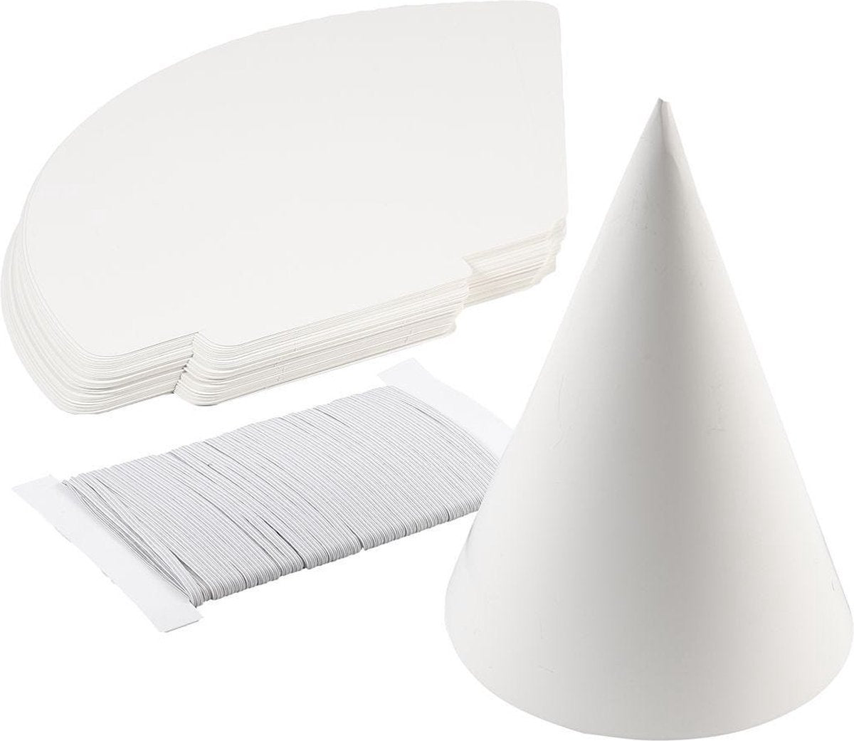 Creotime kegel, h: 23 cm, wit, 50 stuks