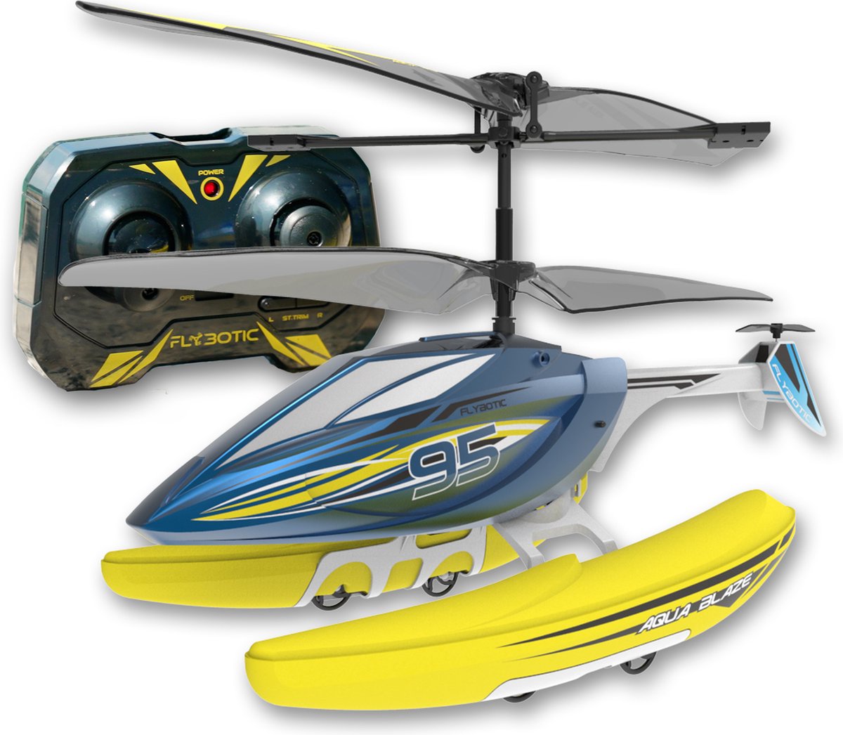 Silverlit aqua blaze 3-in-1 rc helikopter - inclusief oplaadbare batterij - waterafstotend