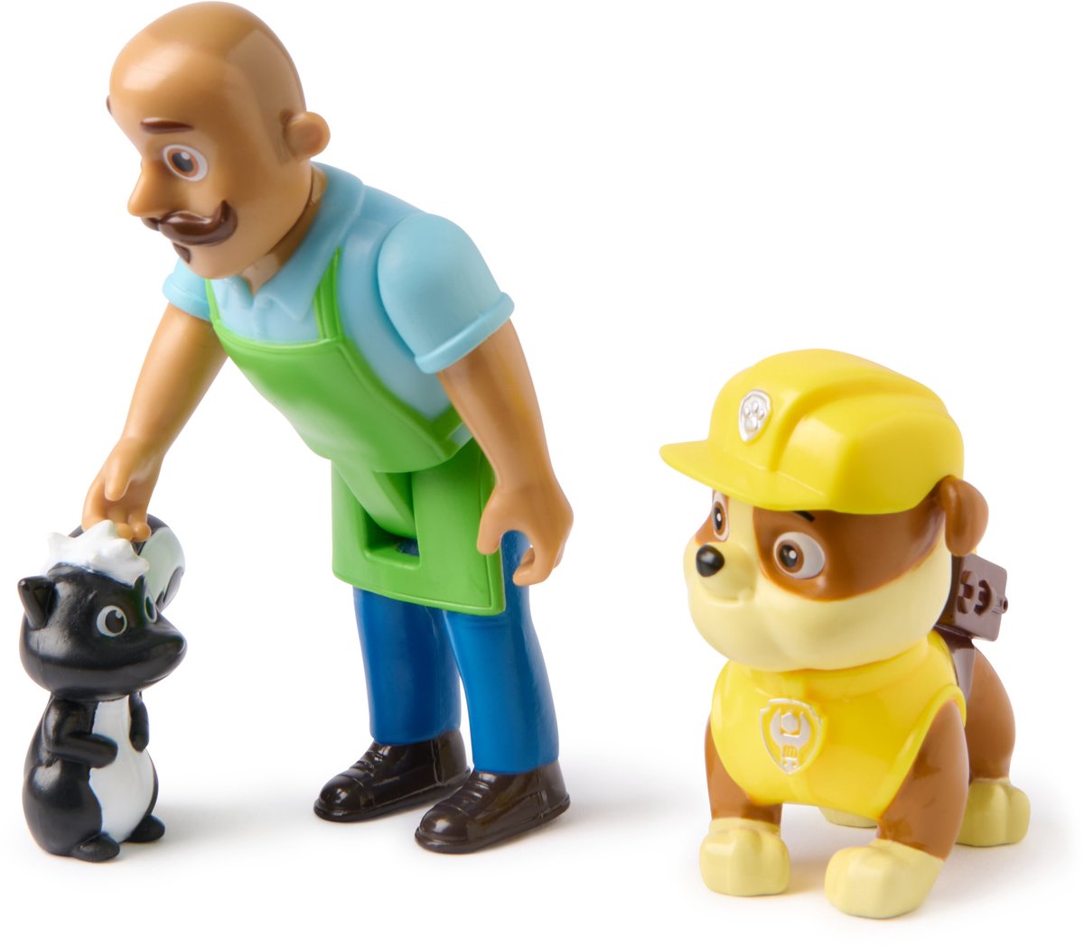 Paw patrol - speelfigurenset met 3 verzamelfiguren van rubble, meneer porter en stinkdier