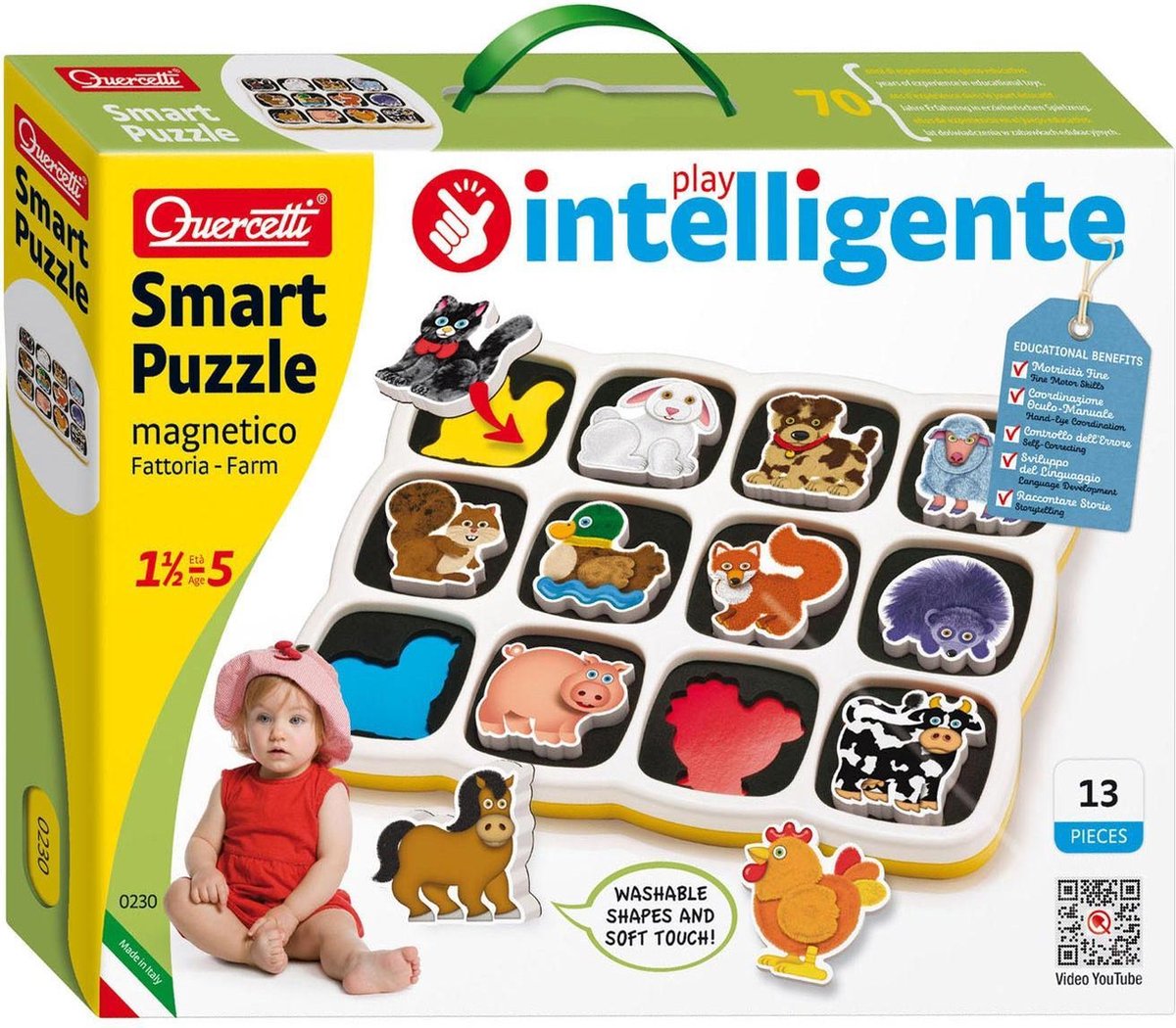 Quercetti vormenpuzzel boerderij junior 12 stukjes