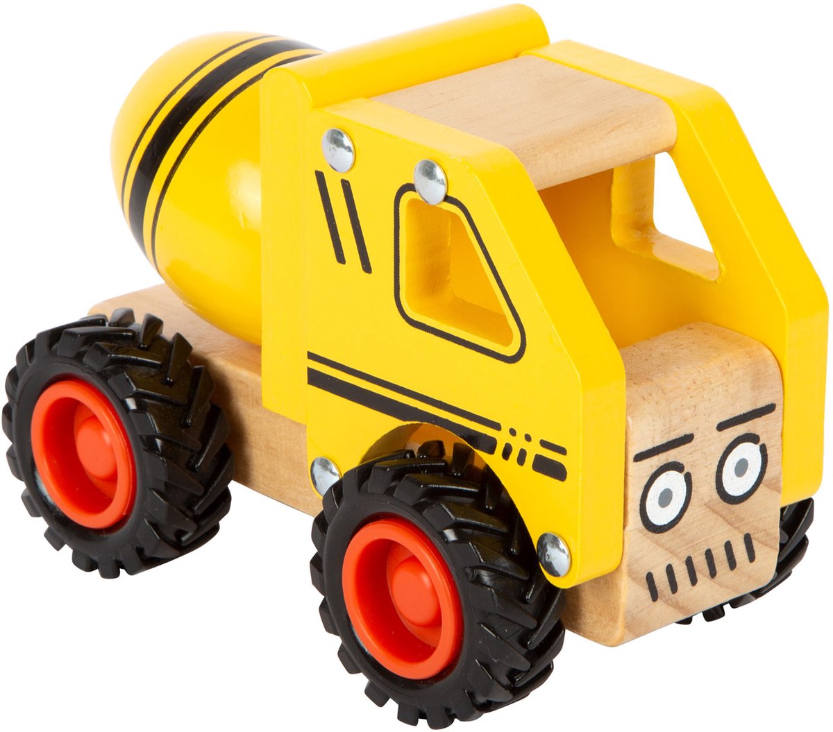 Small foot - houten cementvrachtwagen geel