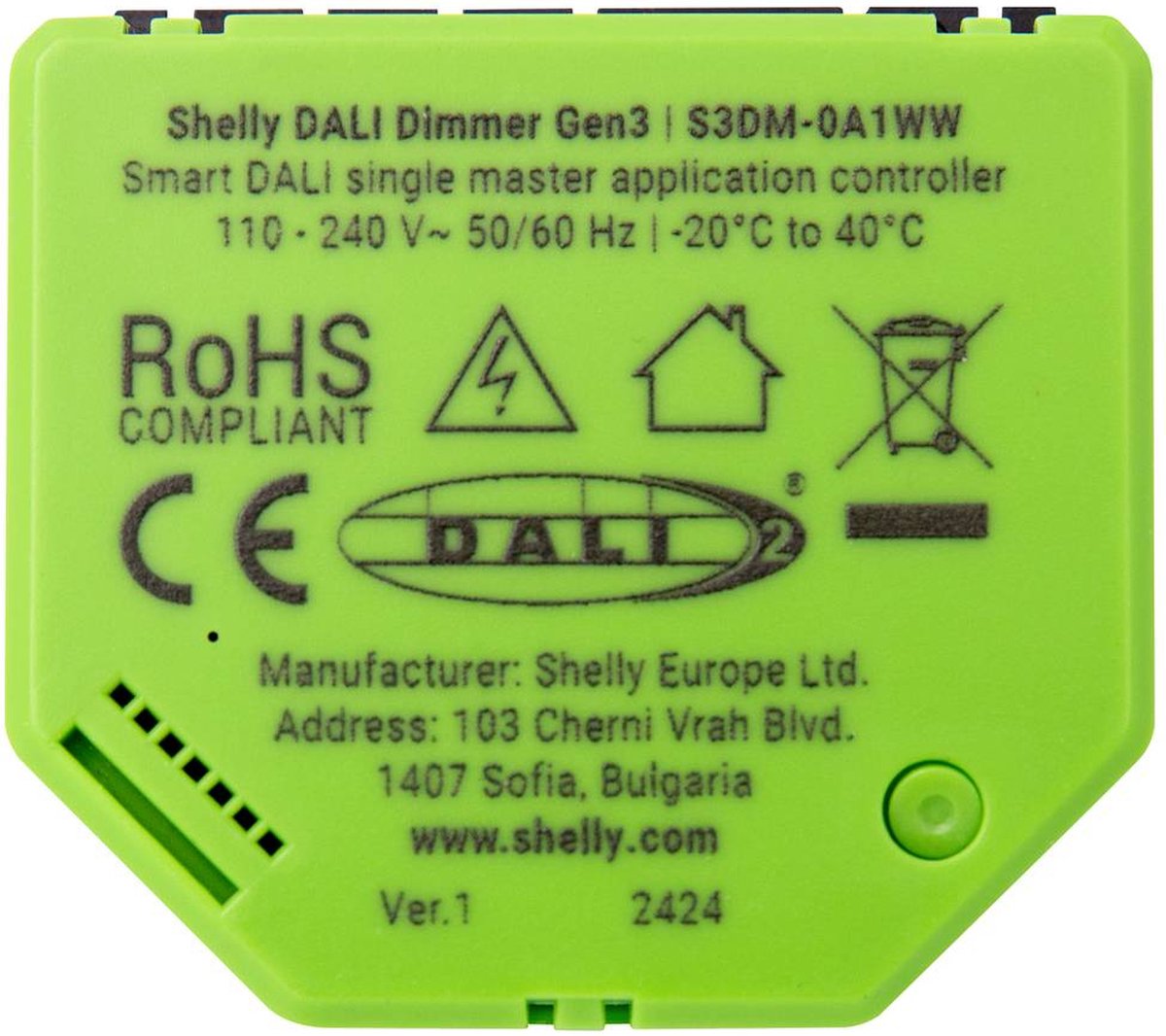Shelly dali dimmer gen3 dimactor bluetooth, wifi