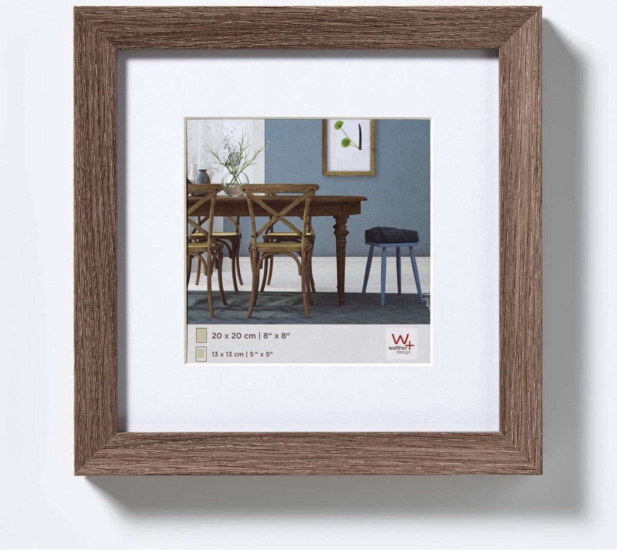 Walther fiorito - mdf houten lijst - fotoformaat 20x20 cm - walnoot
