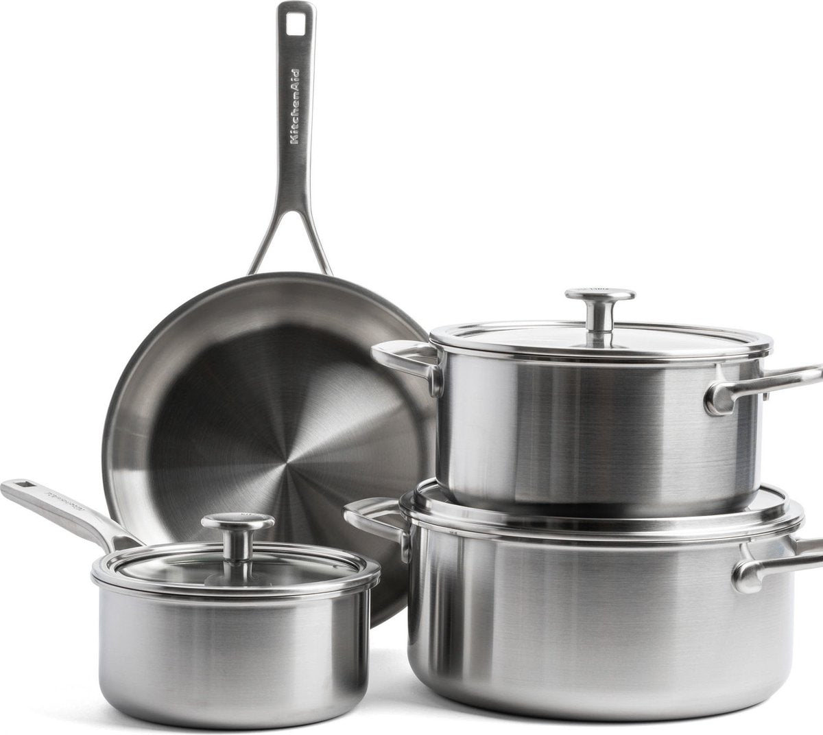 Kitchenaid multi-ply kookpannen set - 4-delig - rvs - inductie - pfas-vrij