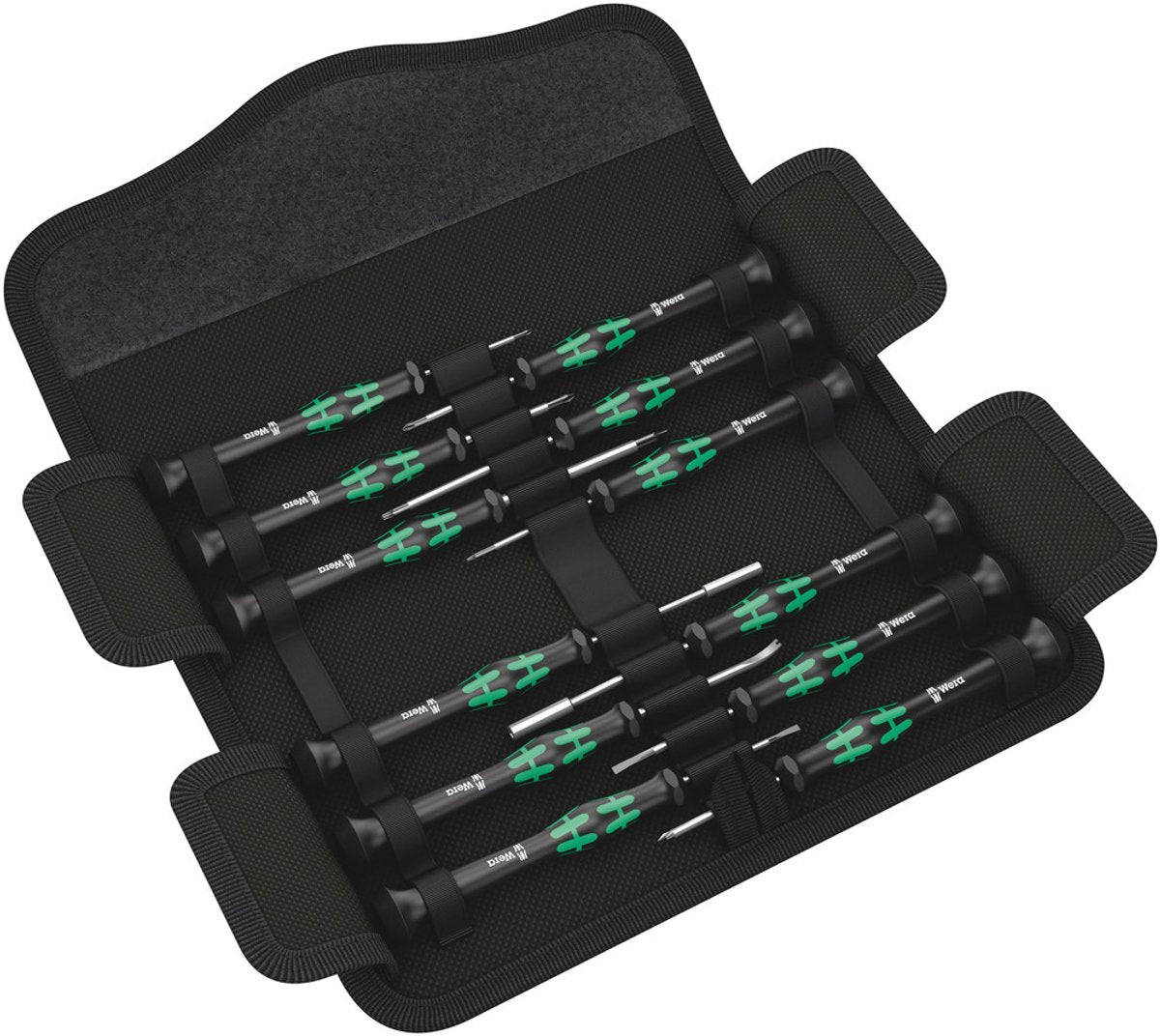 Wera kraftform micro 12 electronics 1 schroevendraaierset elektronica en fijnmechanica 12-delig plat, kruiskop phillips