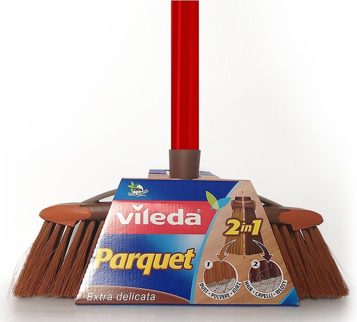 Vileda 2in1- parketborstel parketborstel met stiehl