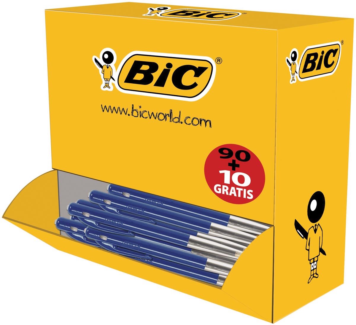 Bic m10 - balpen - klikmechanisme - pennen - medium punt (1mm) - pen - 100 stuks