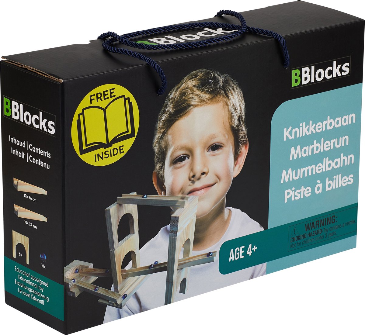 Bblocks houten knikkerbaan, 36dlg.