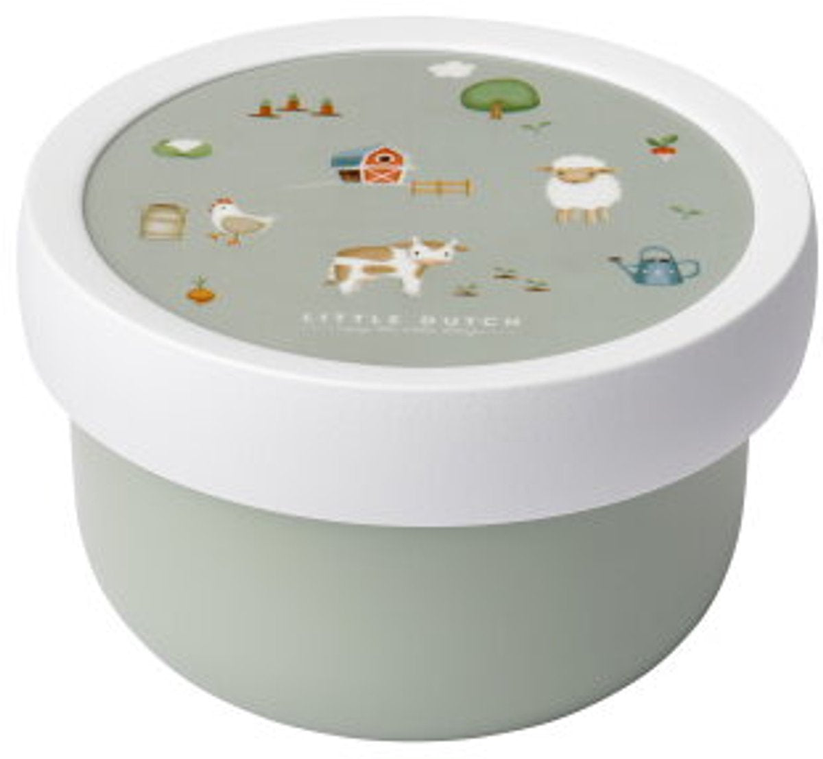 Mepal fruitbox campus little dutch - 300 ml - inclusief fruitvorkje - sluit goed af - snackdoosje - little farm