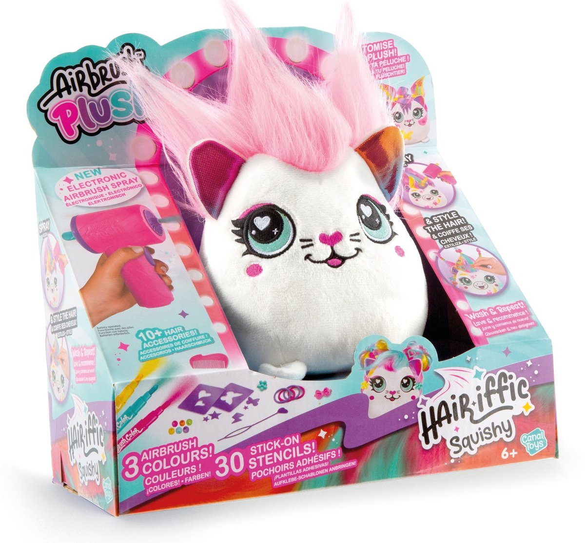 Canal toys - airbrush plush - squishy hair'iffic pluche om te stylen en te decoreren met elektronische spray, stiften, -air 040- willekeurig