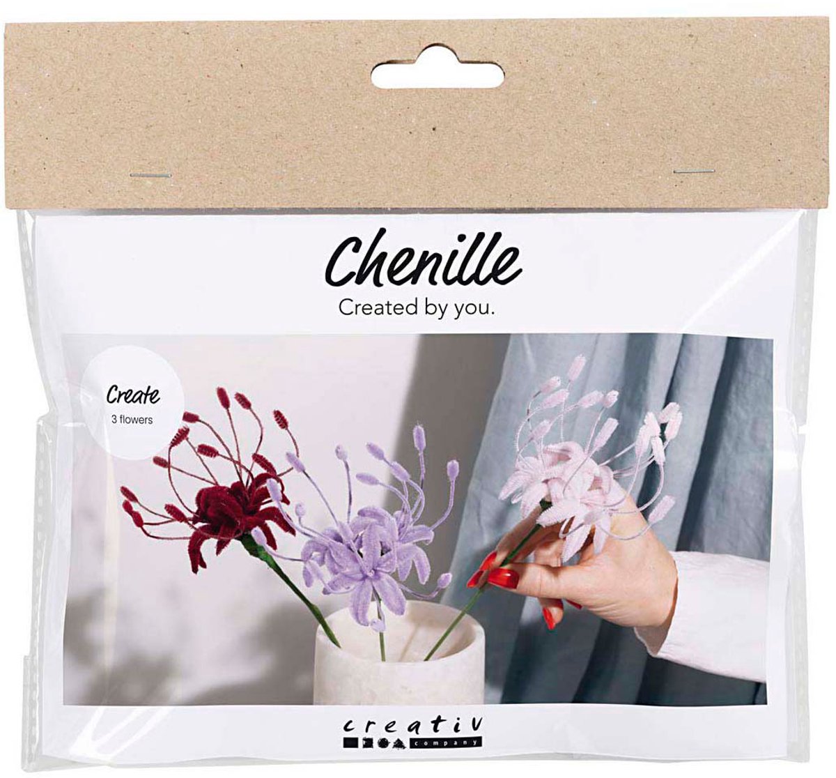 Creativ company https: www.cchobby.nl mini-hobbyset-bloemen-van-chenilledraad-lelie-lichtroze-lichtpaars-donkerrood-1-doos
