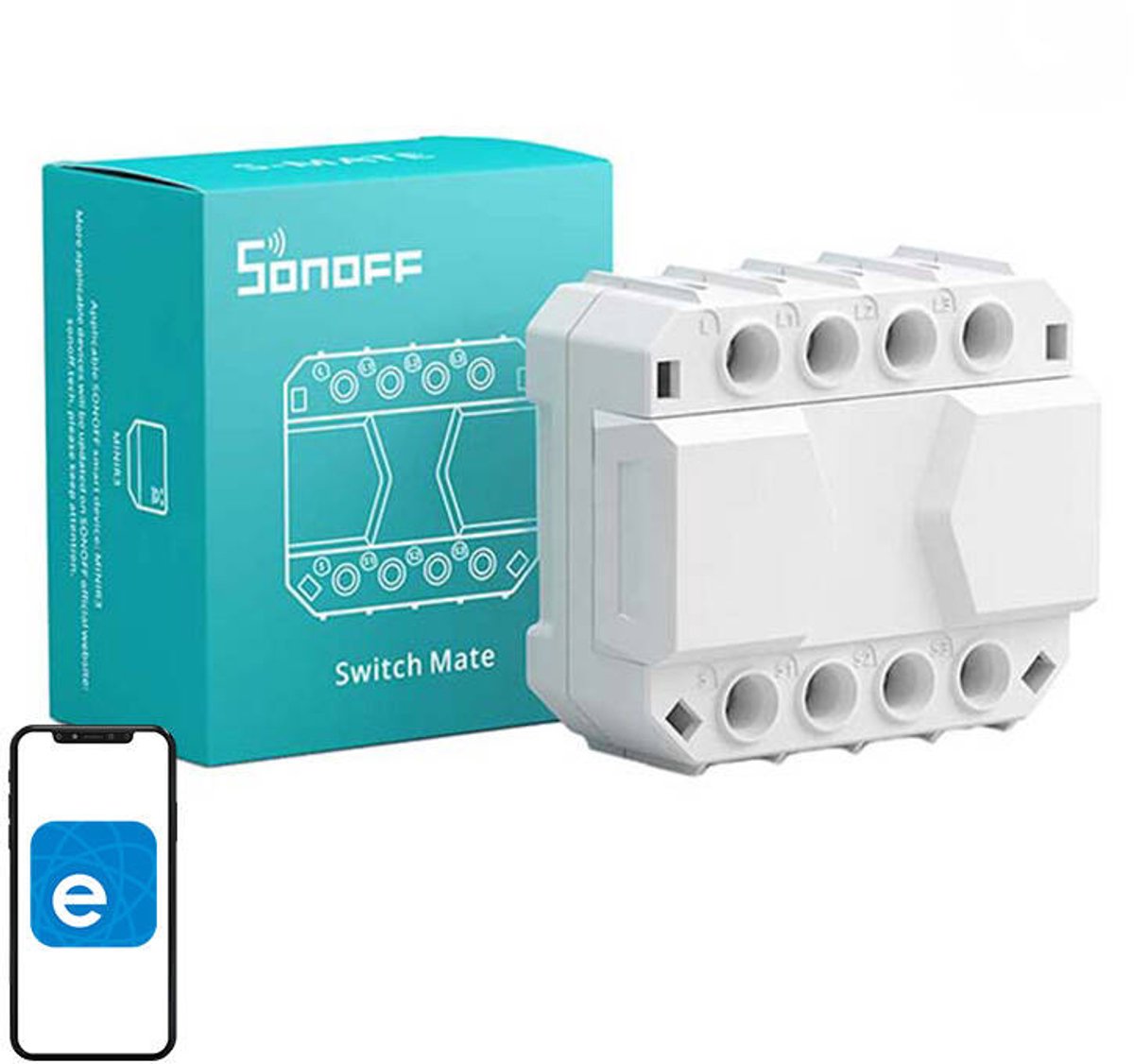 Sonoff s-mate - 3-kanaals zender - compatibel met mini r3 - batterijgevoed - 50m bereik