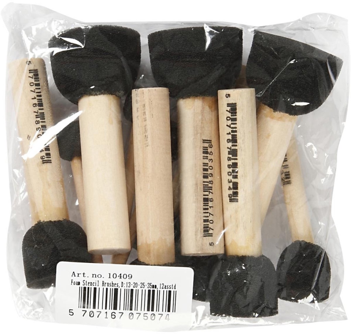 Creativ company creotime tamponeerstokjes foam 13-20-25-35 mm 12 stuks