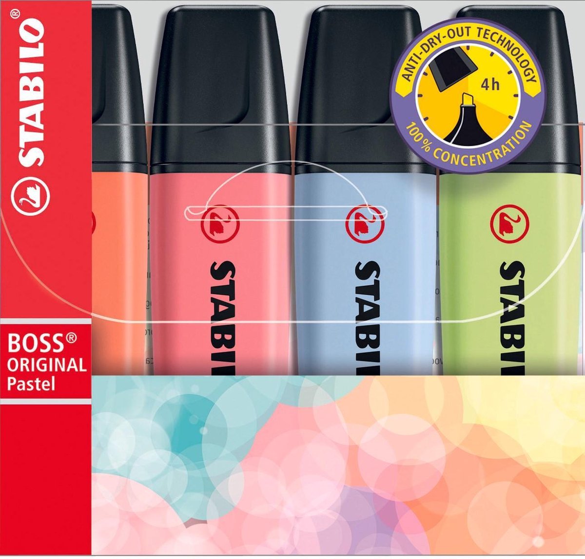 Stabilo boss original pastel - markeerstift - set 4 stuks