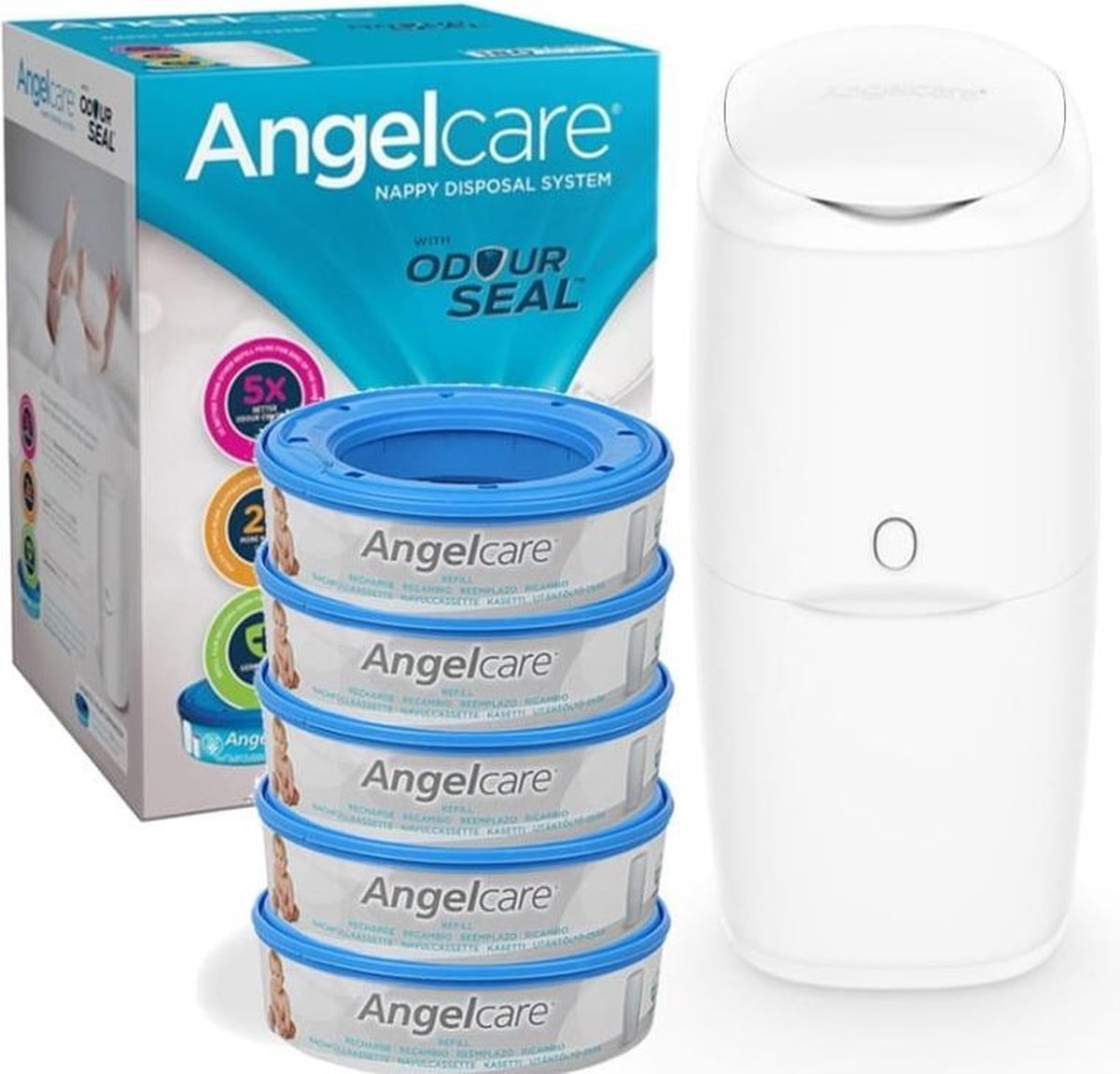 Angelcare classic starterpack luieremmer - met 5 navulcassettes