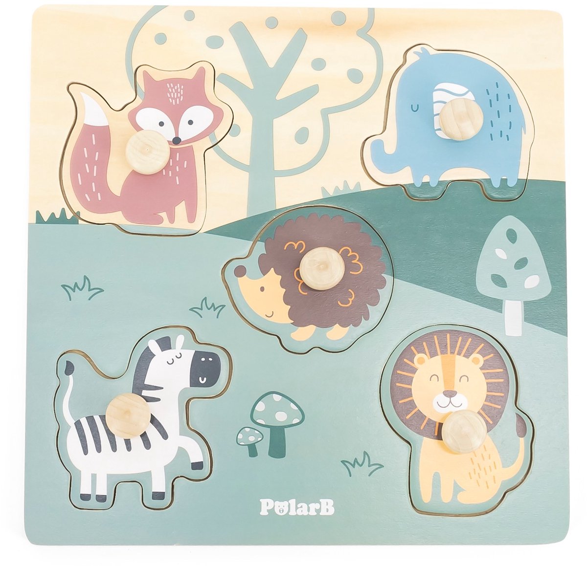 Polarb houten dieren puzzel 44068