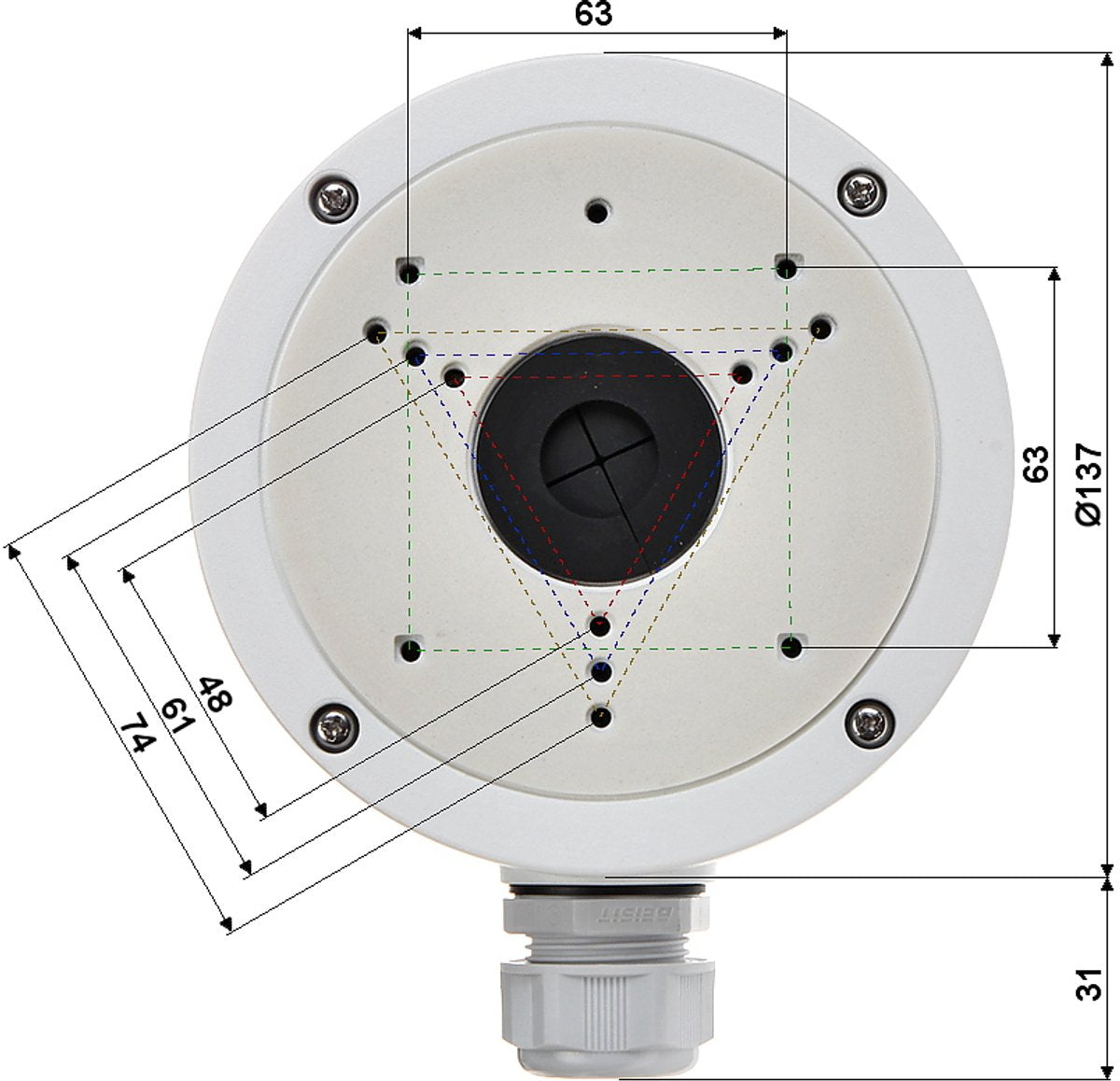 Hikvision - seriële ds-1280zj-s - plafondsteun - geschikt voor bolvormige camera's - aluminium - wit