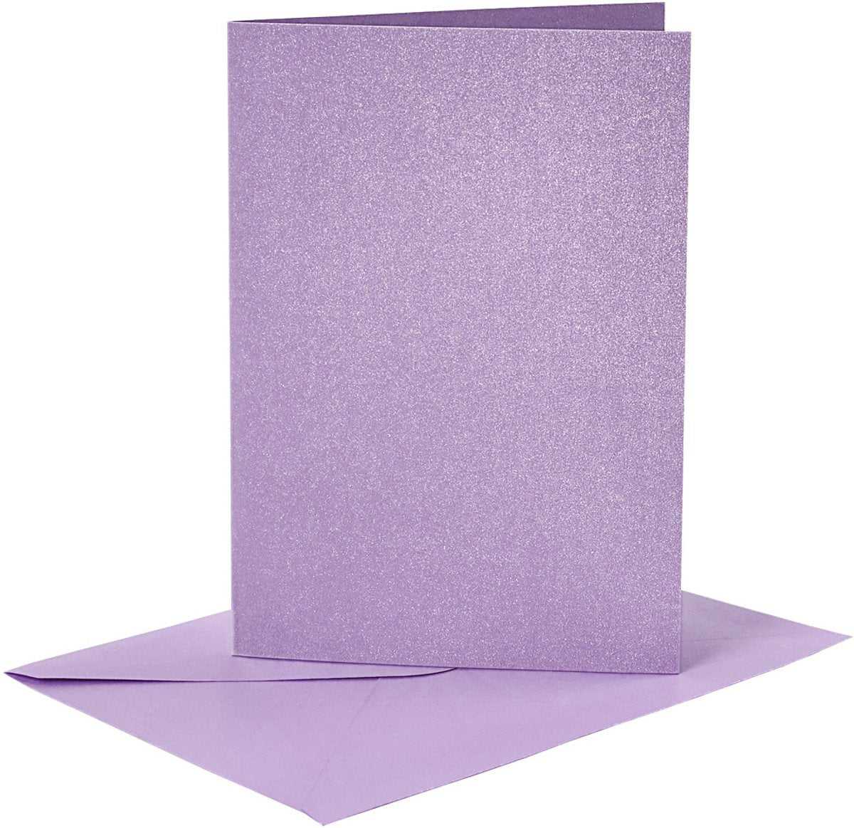 Creativ company kaarten en enveloppen, afmeting kaart 10,5x15 cm, afmeting envelop 11,5x16,5 cm, paars, parelmoer, 4sets