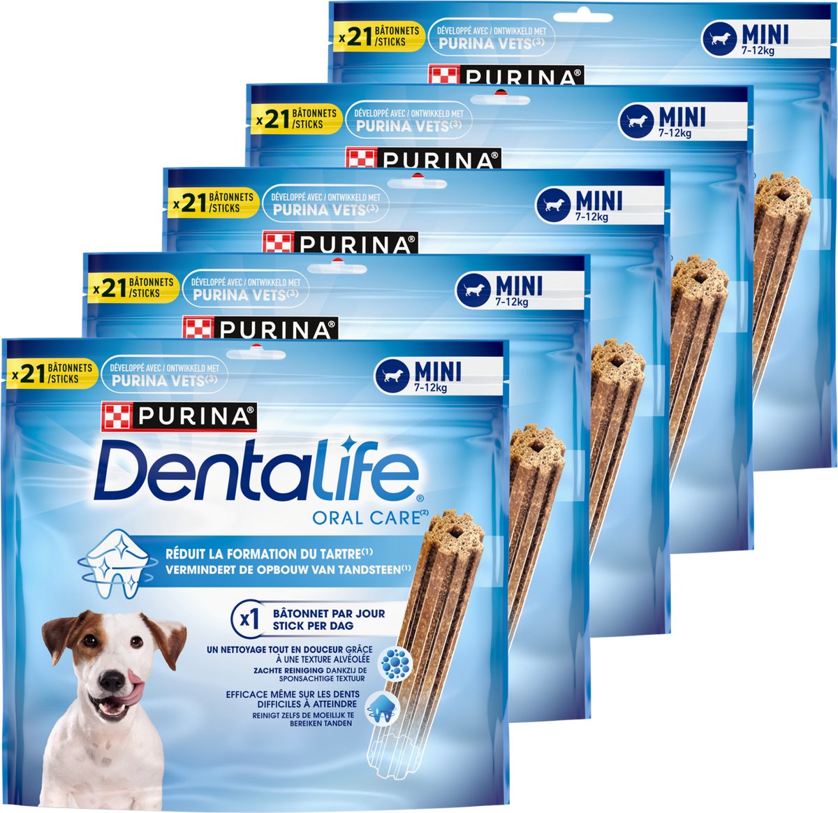 Dentalife daily oral care small - hondensnacks - kip - 5 x 345 g