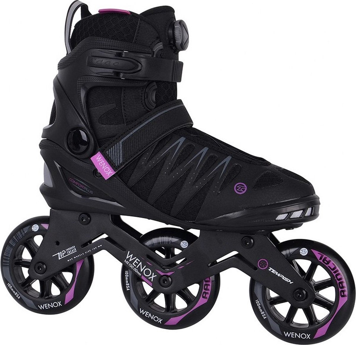 Tempish wenox top 100 dames skeelers – 4x100mm wielen – speed fitness inline skates – zwart roze – maat 41