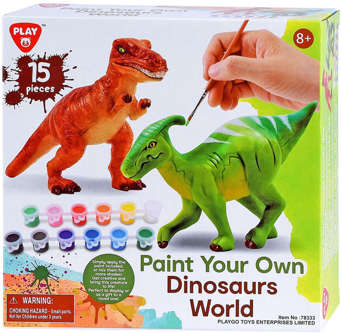 Playgo play dino knutselset schilderen - creatieve speelgoedset 15-delig.