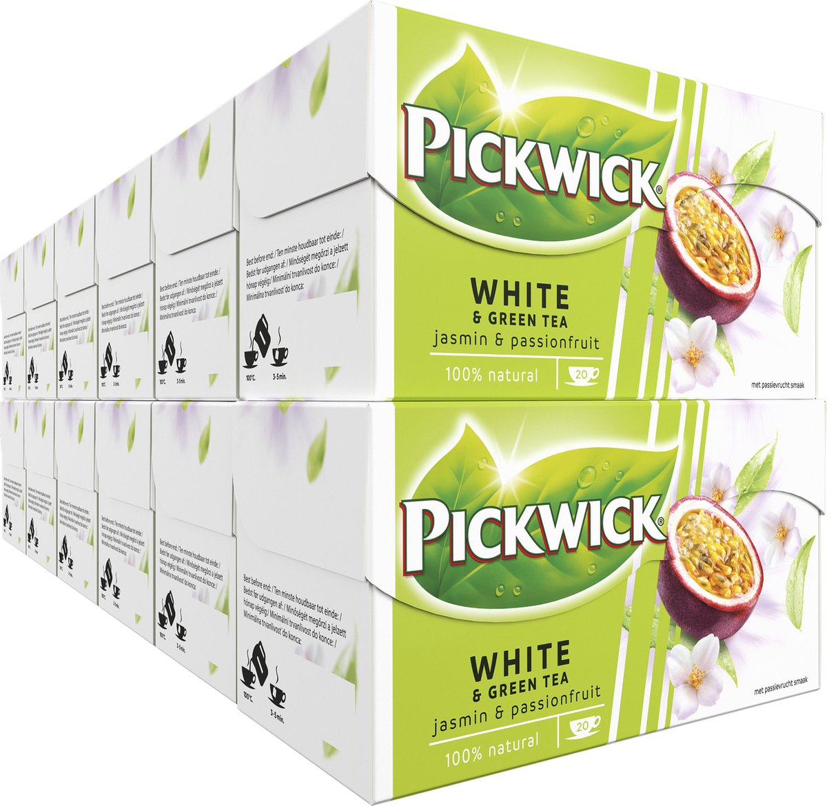 Pickwick jasmin passionfruit witte en groene thee - 12 x 20 theezakjes