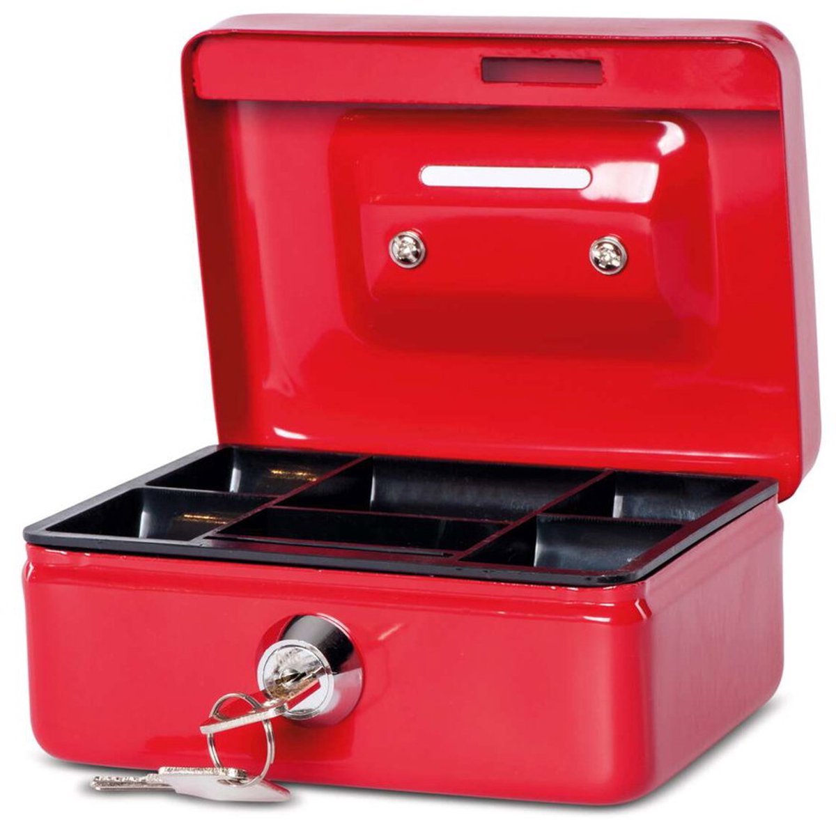 Maul geldkist muntinworp munteninzet 10.5 x 12.5 x 6.1 cm rood