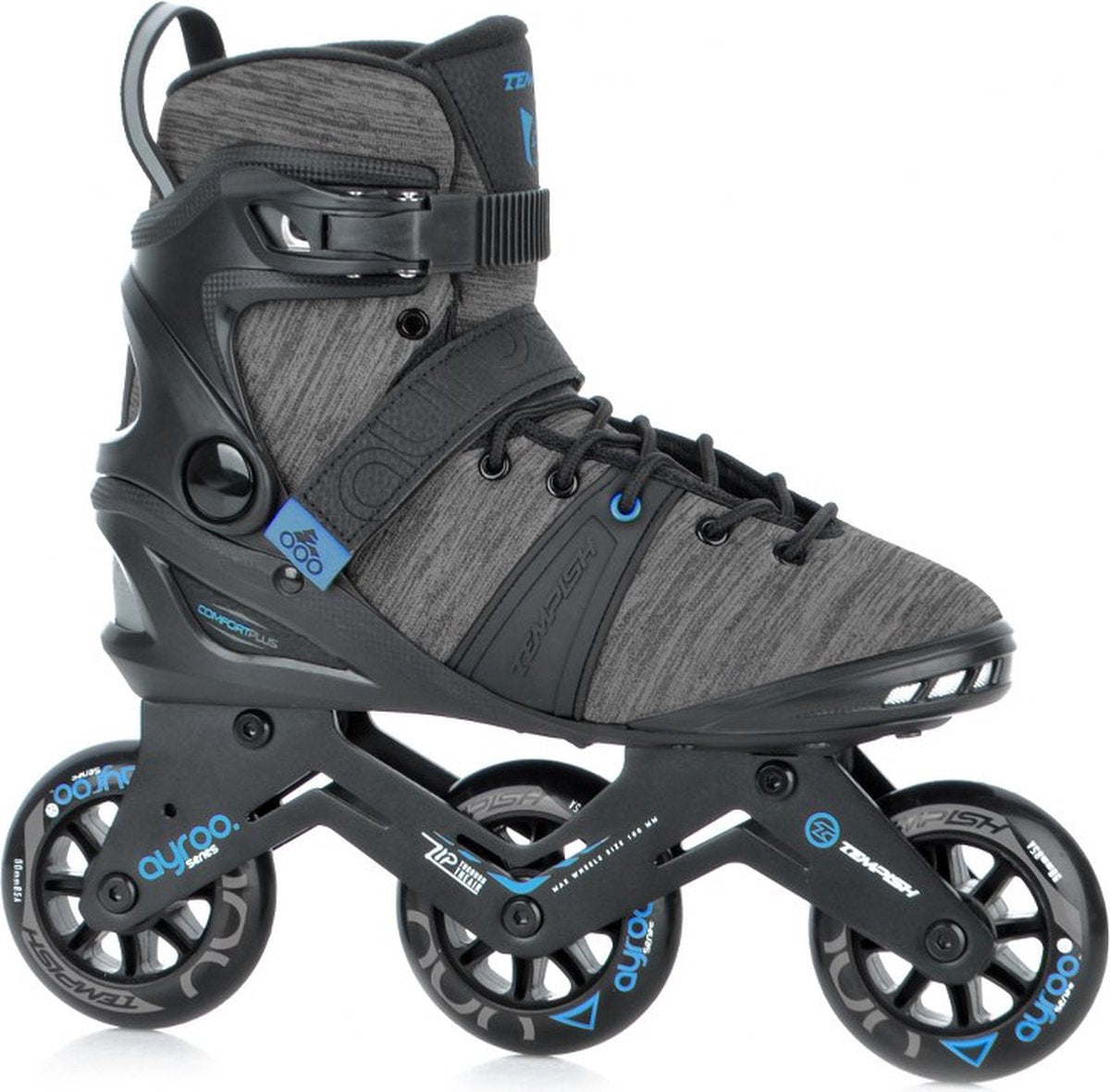 Tempish ayroo 3x90 skeelers volwassenen – 3 wielen 90mm – fitness speed inline skates – zwart blauw – maat 38