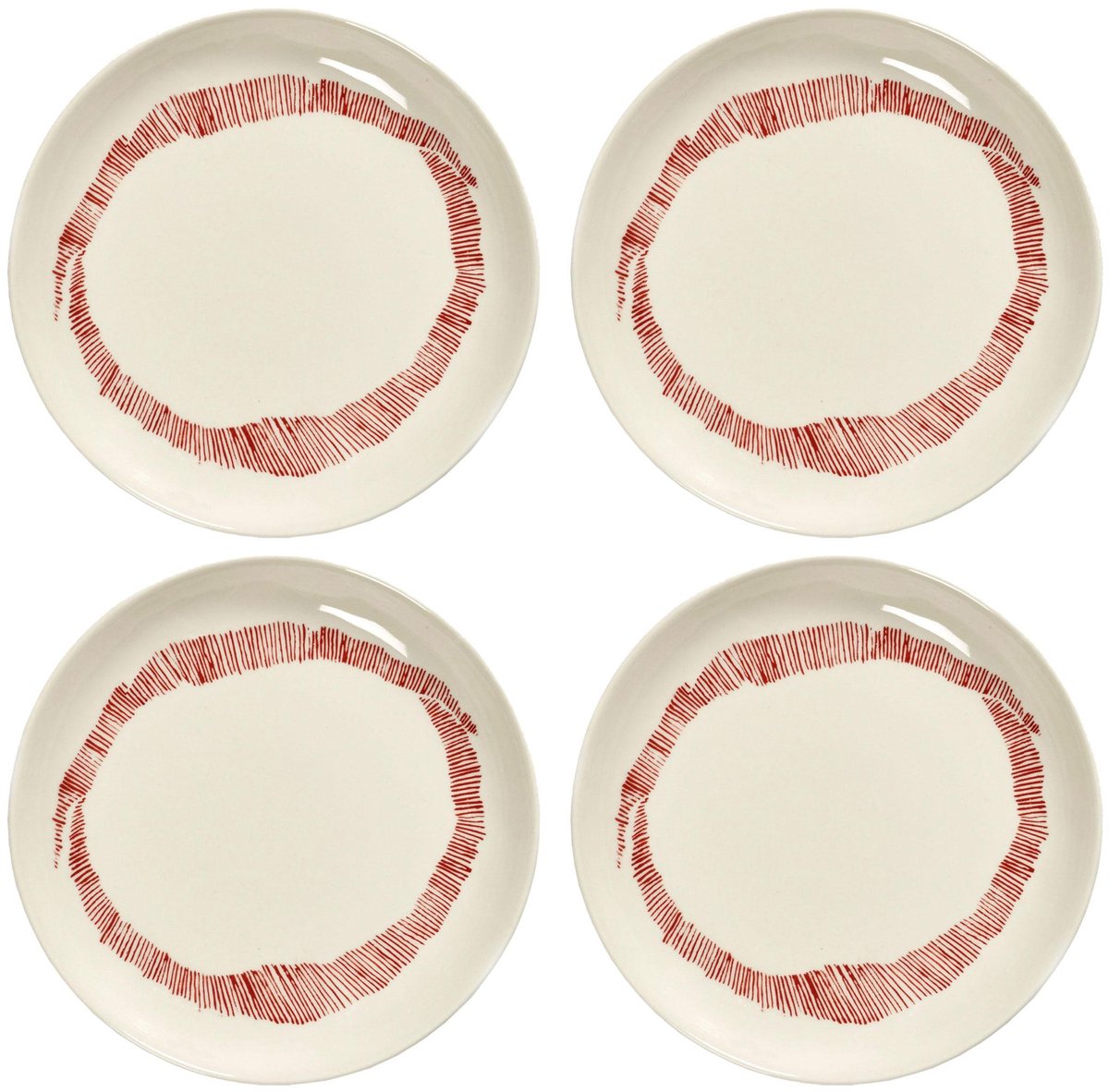 Serax - ottolenghi feast - bord xs - wit rood - 16 ø - 4 stuks