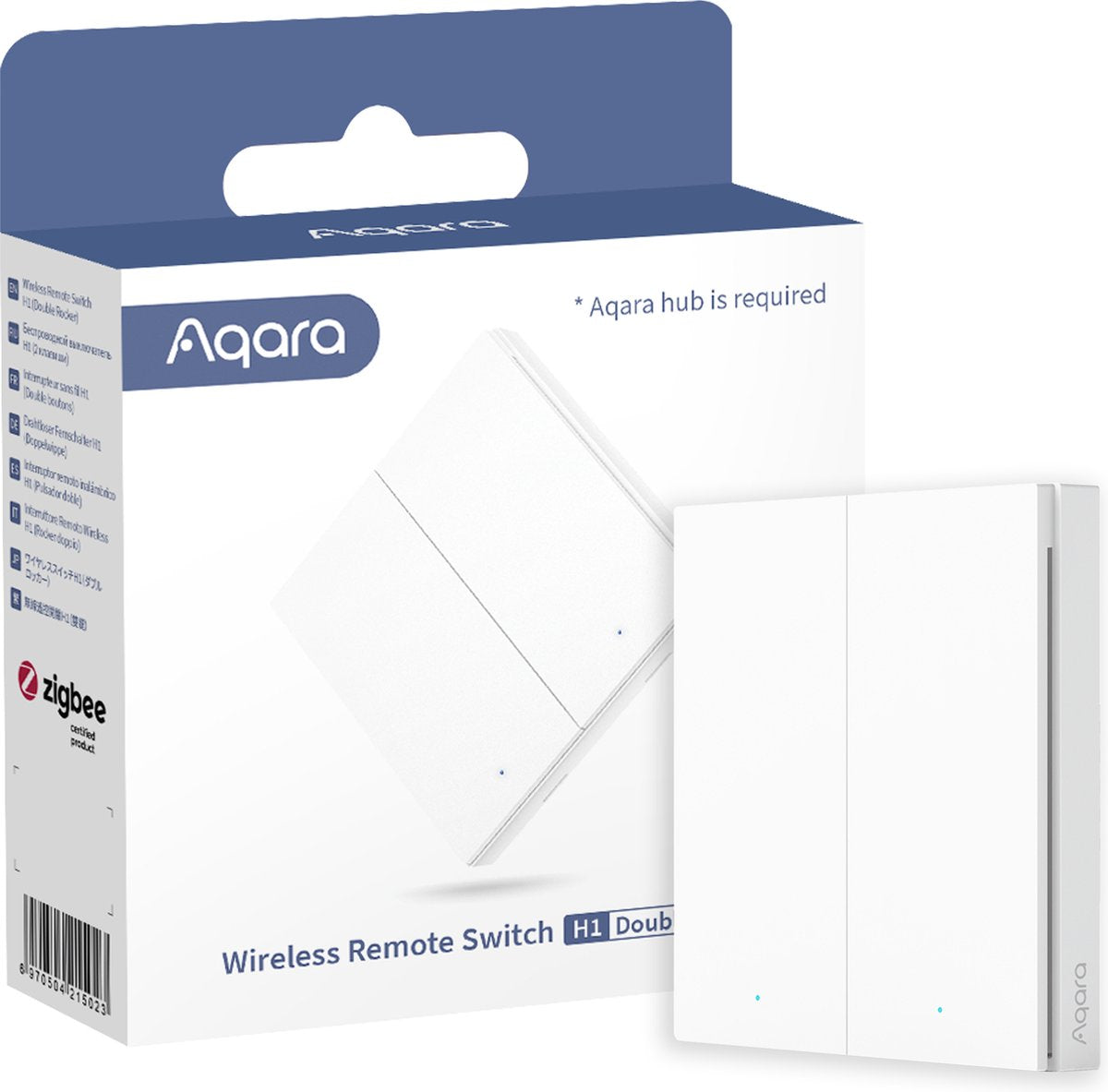 Aqara wireless remote switch h1 (double rocker) - zigbee 3.0 - draadloze wandschakelaar