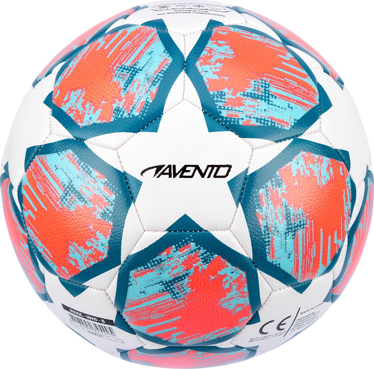 Avento voetbal - star wizard - blauw - maat 5 - ⌀ ca. 22 cm