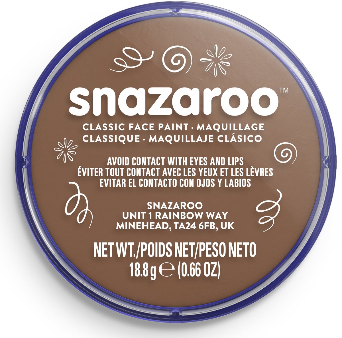 Snazaroo 1118911 - beige brown - 18ml aqua schmink kinderschmink voor kinderen en volwassenen