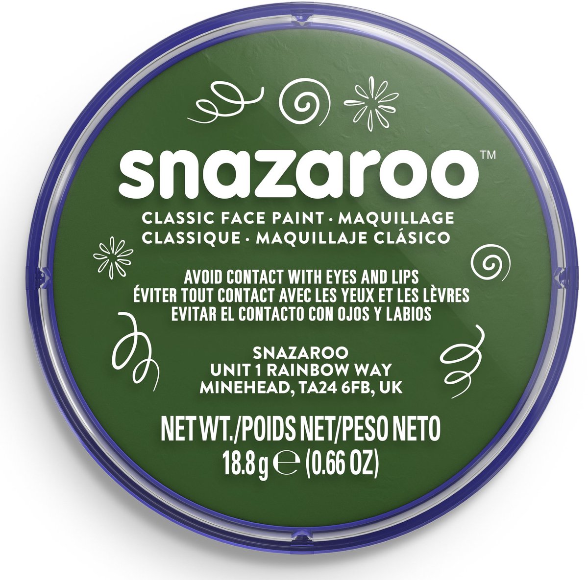 Snazaroo 1118455 - dark green - 18ml aqua schmink kinderschmink voor kinderen en volwassenen