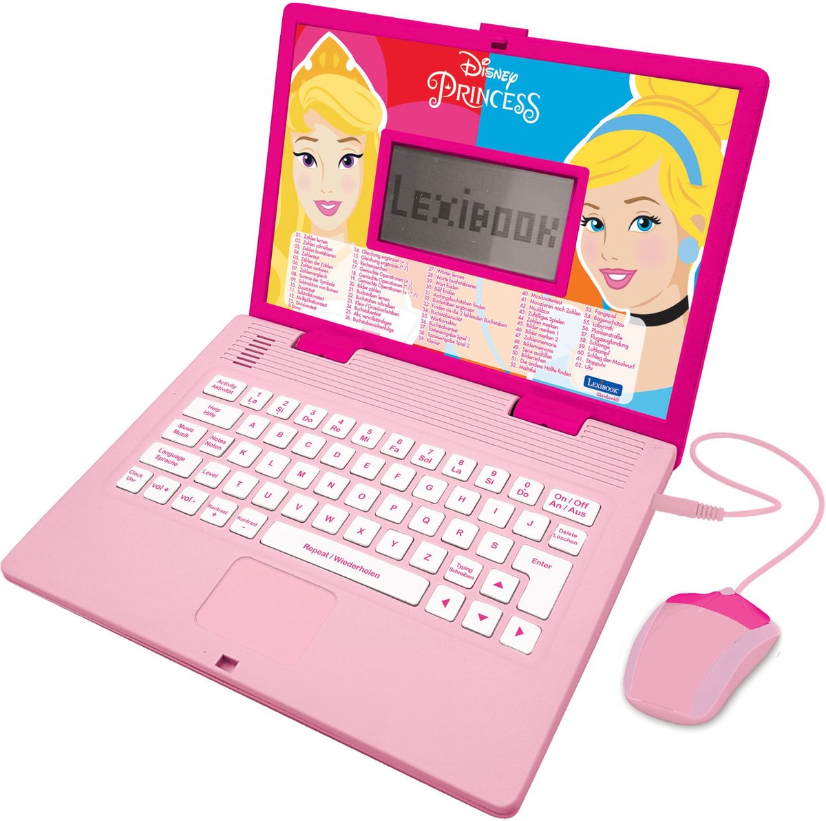Lexibook disney princess tweetalige educatieve laptop - 124 activiteiten (duits engels)