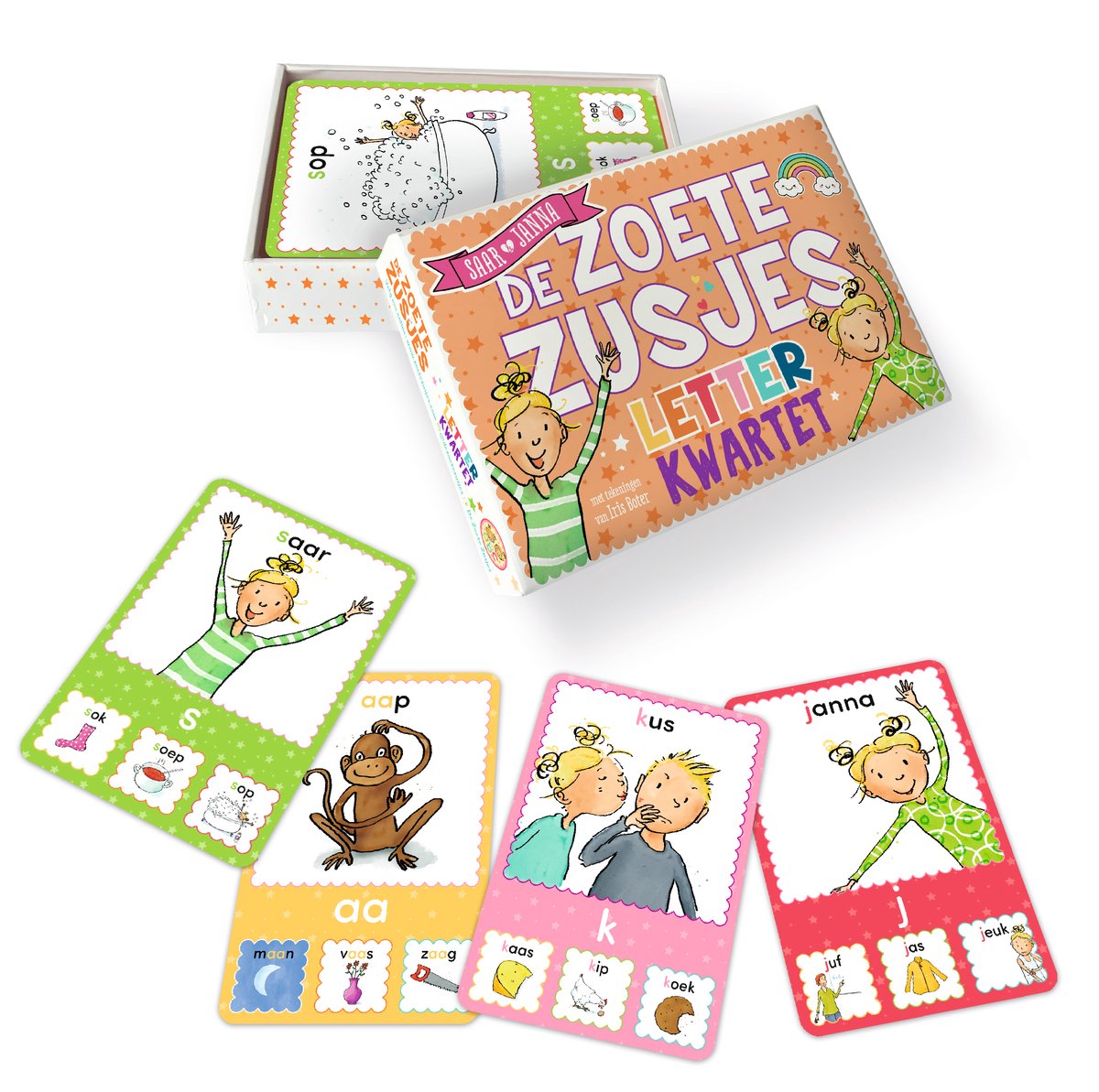 De zoete zusjes letterkwartet - kwartetspel van hanneke de zoete