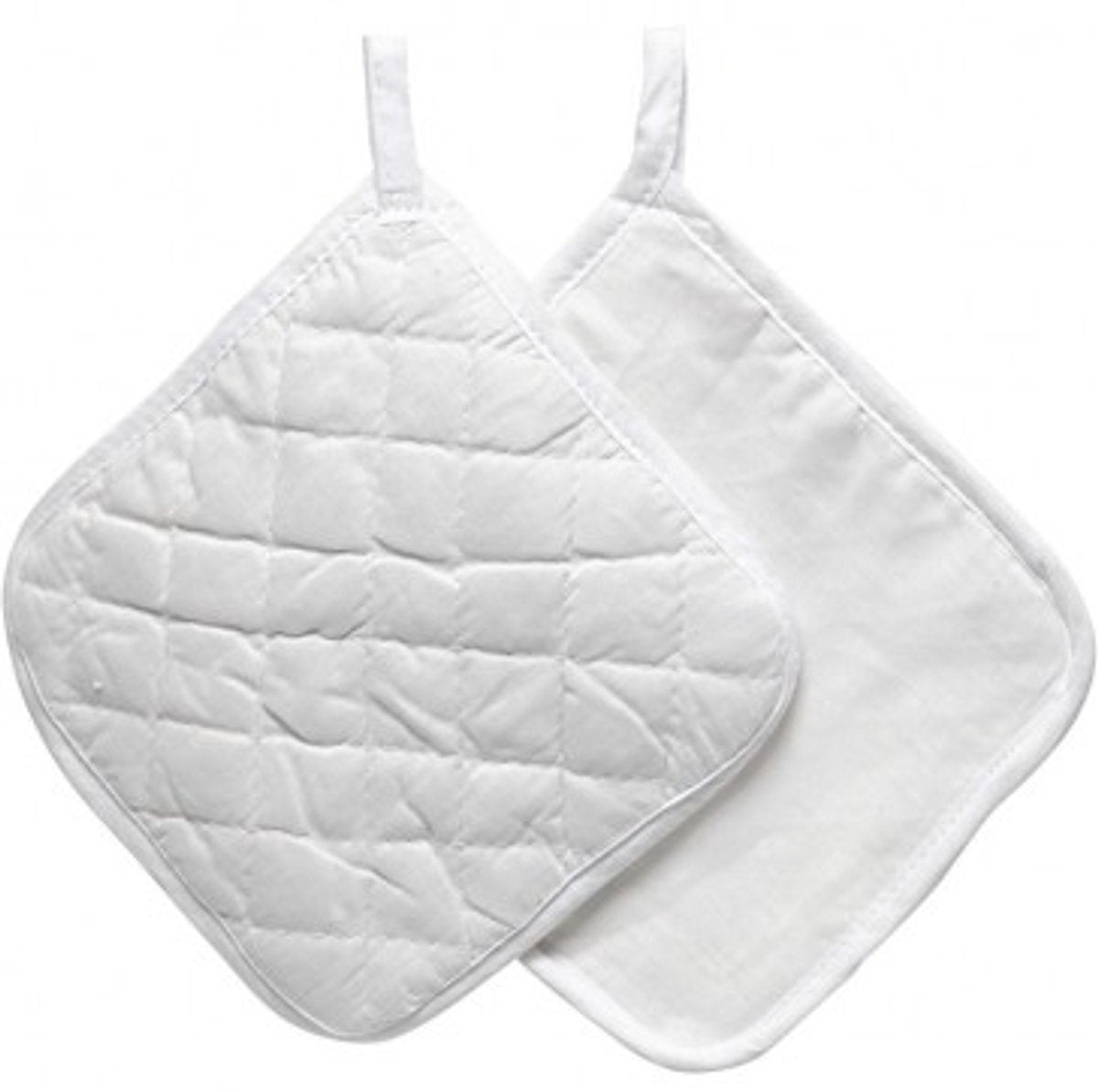 Creativ company cc katoenen pannenlappen 20x20 cm wit 2 stuks