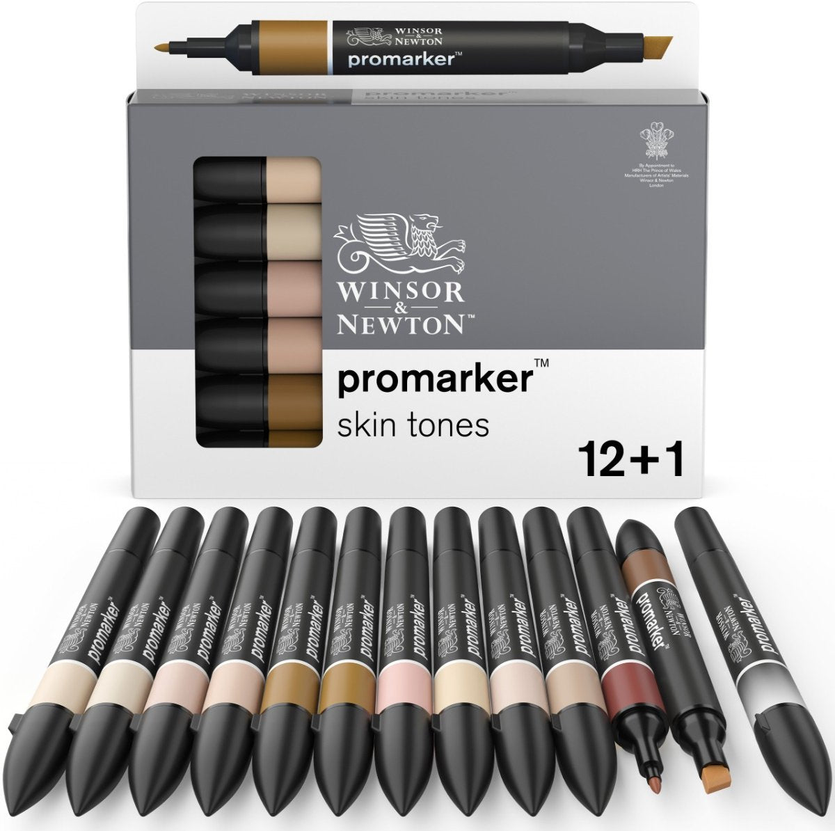 Winsor newton 0290172 promarker 12 skin tones set | professionele layoutmarkers alcoholmarkers
