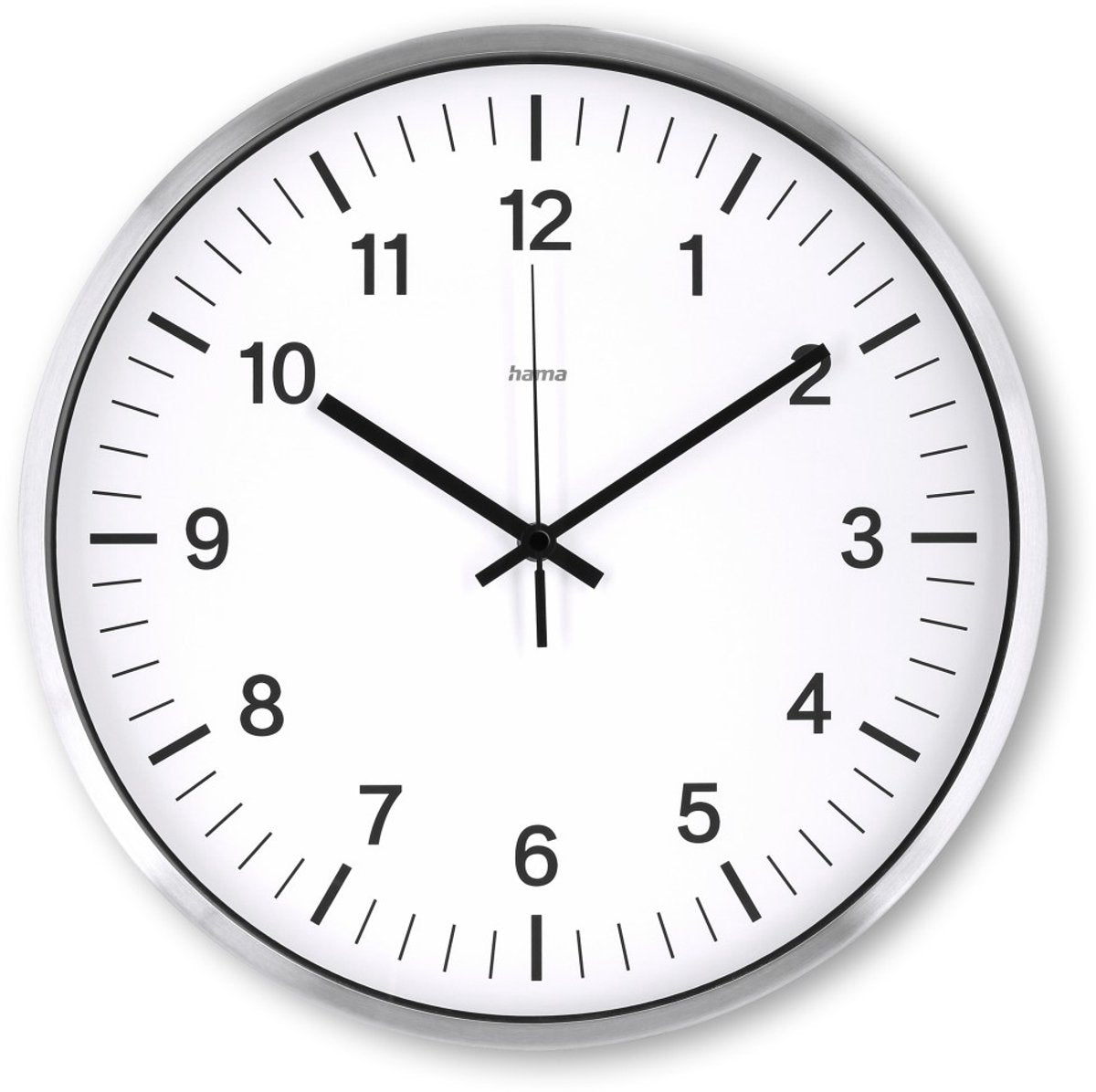Hama wandklok- java- geluidsarm- zilver