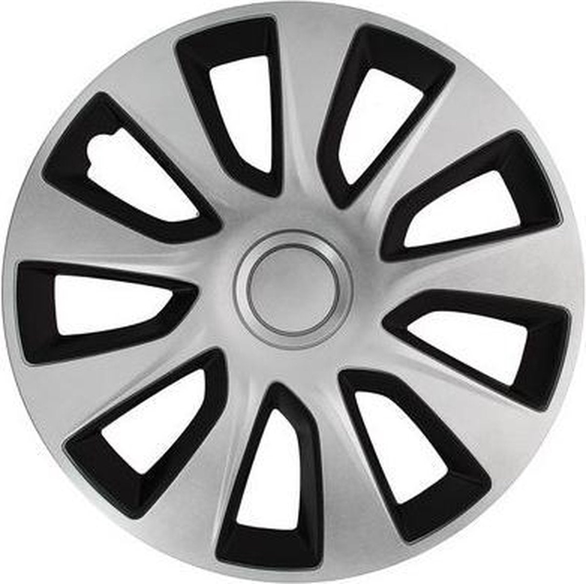 Car plus wieldoppen washington 15 inch abs zilver zwart set van 4