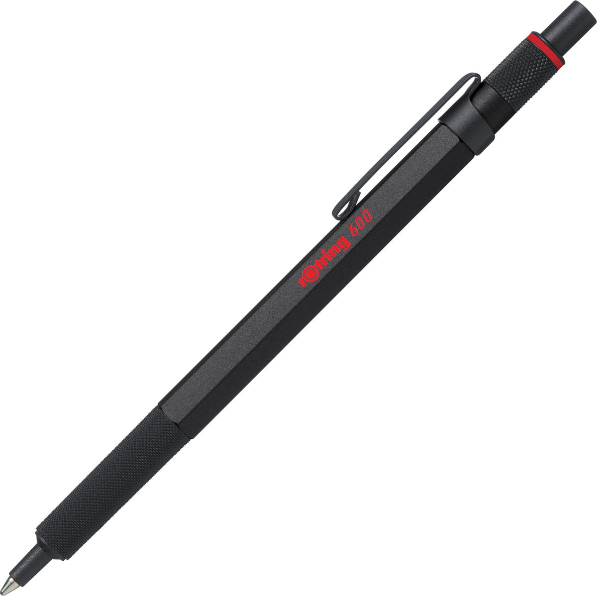 Rotring 600-balpen | medium punt | zwarte inkt | zwarte behuizing | navulbaar