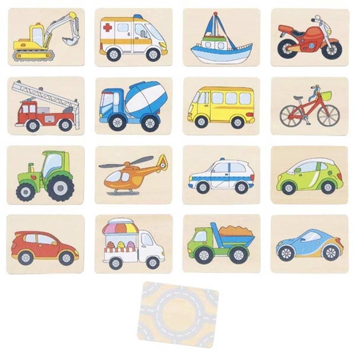 Goki memory - voertuigen - hout - educatief - 3 jaar