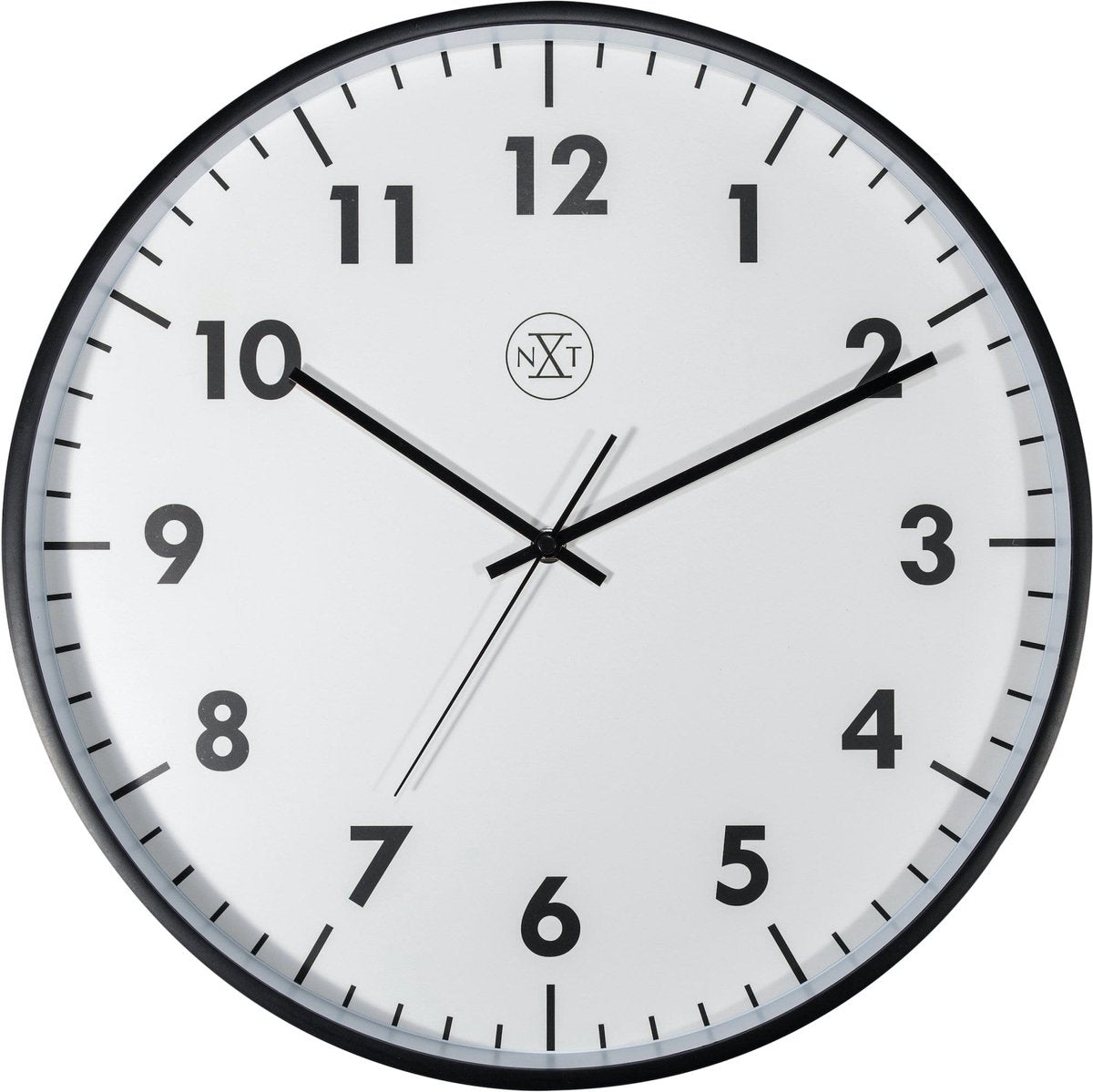 Nextime nxt new – wandklok – 40 cm – plastic – zwart – stil