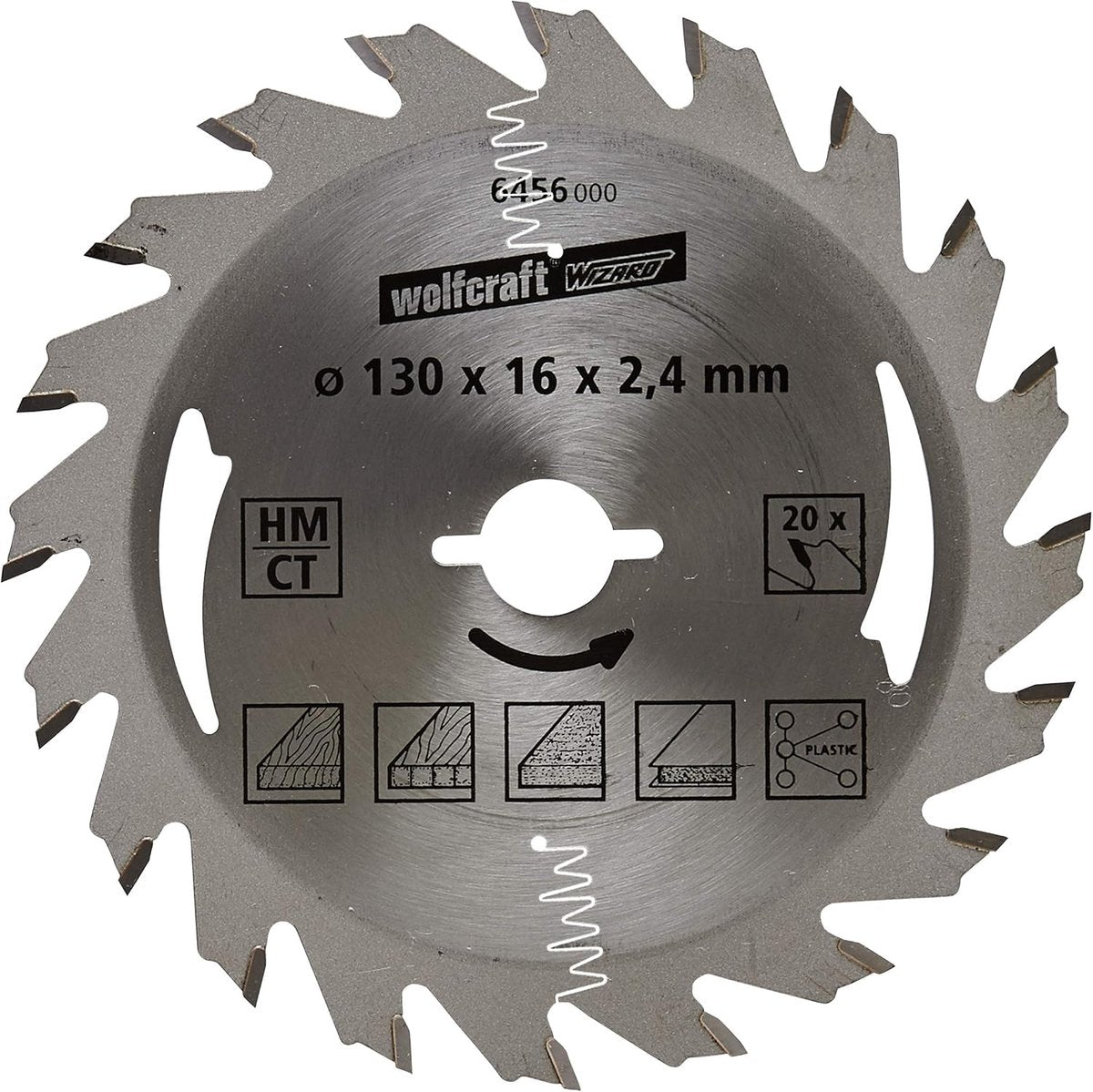 Wolfcraft - cirkelzaagblad 130x16mm - 20 tanden - zaagblad voor cirkelzaag - serie zilver - 6456000