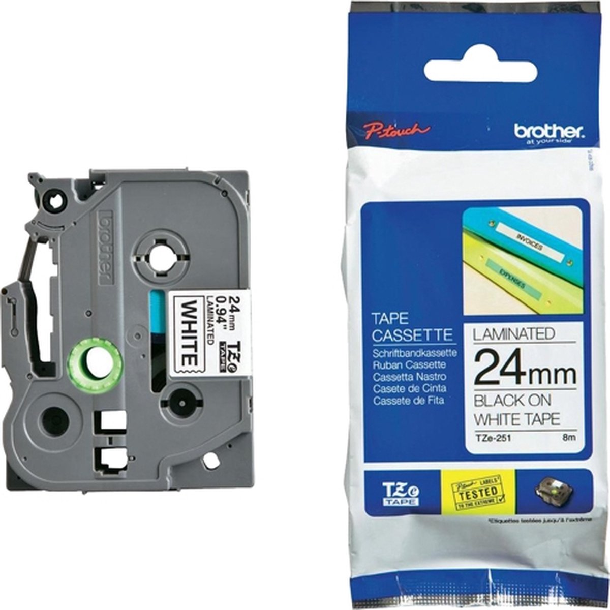 Brother tze251 labelprinter-tape - wit